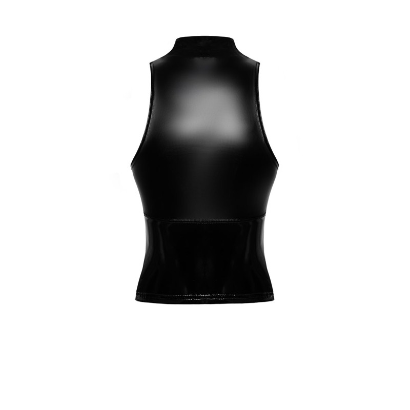 Top zippé Glam F324 vinyle et wetlook